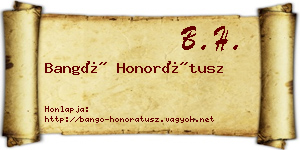 Bangó Honorátusz névjegykártya